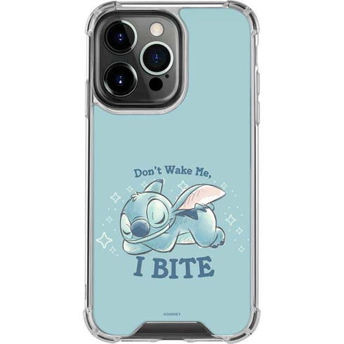Disney Lilo and Stitch Dont Wake Me I Bite iPhone 14 Pro Clear Case